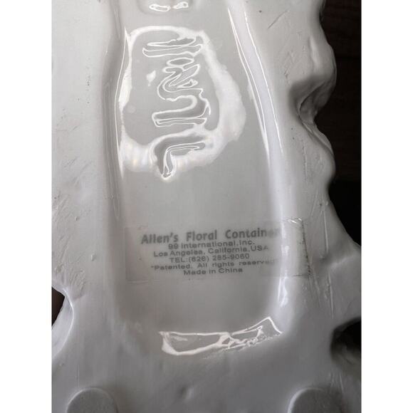 VTG White Mouse Tree Trunk Vase Succulent Planter Ceramic 99 INTL - Picture 4 of 16